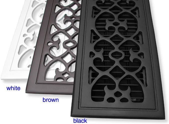 Monarch return air grille in cast bronze painted examples