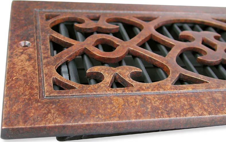 Bell Foundry return air grille in burnished bronze closeup 1
