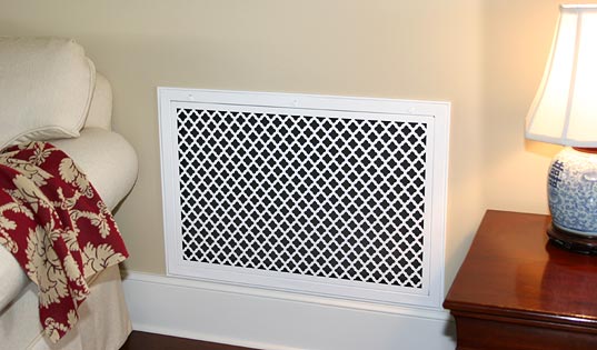return air grille shown installed 1
