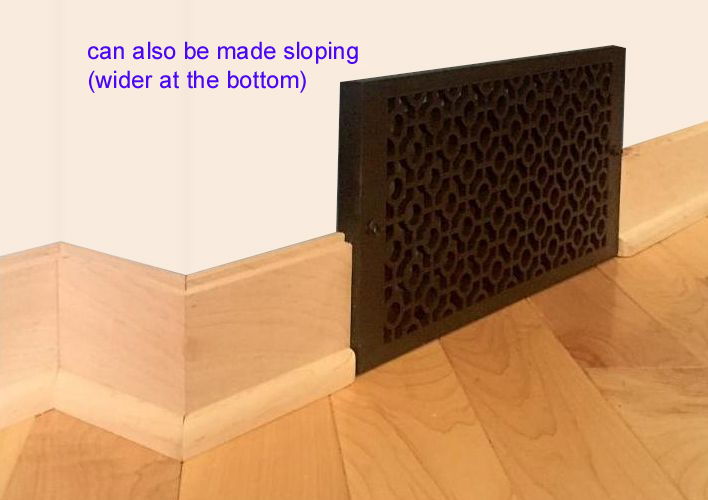 example two laminated wood return air grille for baseboard