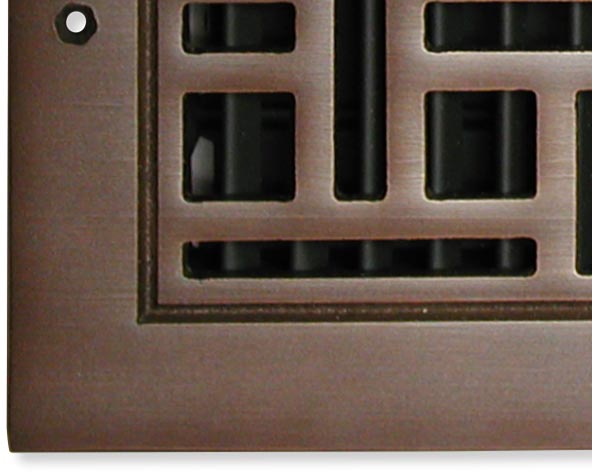 Monarch return air grille in cast bronze closeup view