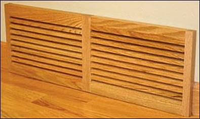 wood baseboard register slotted